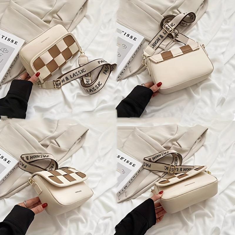 Colorblock Flap Bag Square Shoulder Bag