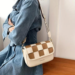 Colorblock Flap Bag Square Shoulder Bag