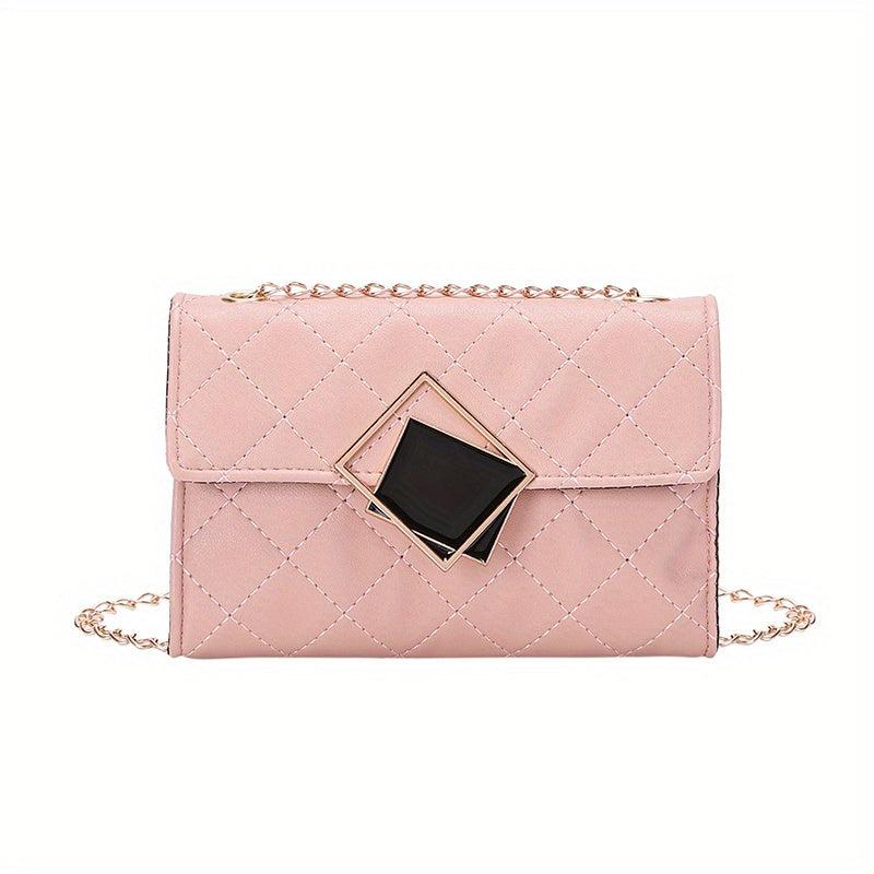 Women's Square Shoulder Bag Quilted Chain Purse