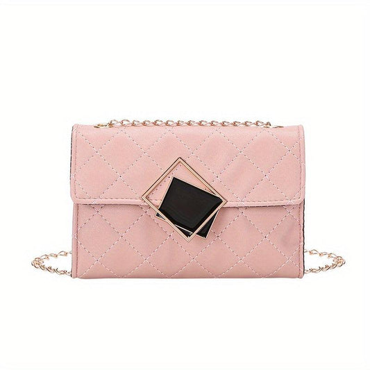 Women's Square Shoulder Bag Quilted Chain Purse