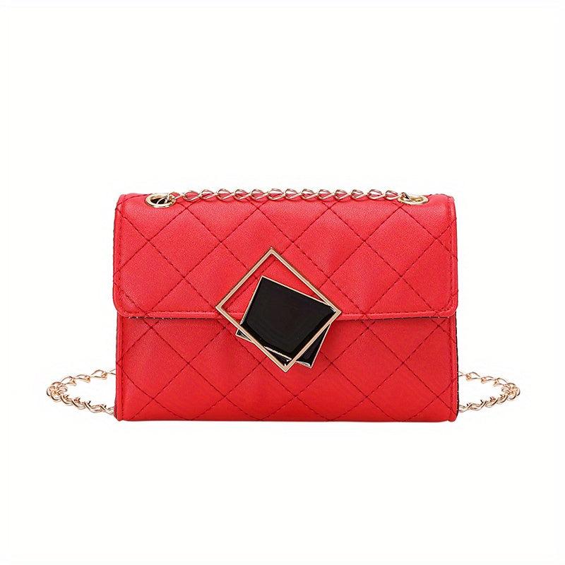 Women's Square Shoulder Bag Quilted Chain Purse