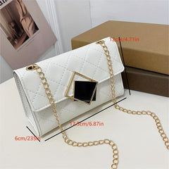 Women's Square Shoulder Bag Quilted Chain Purse