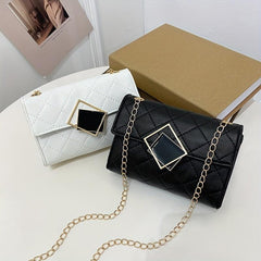 Women's Square Shoulder Bag Quilted Chain Purse