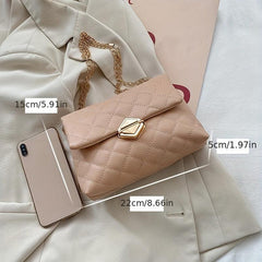 Quilted Chain Crossbody Bag Square Shoulder Bag for Women