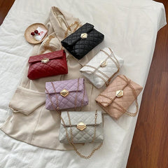 Quilted Chain Crossbody Bag Square Shoulder Bag for Women