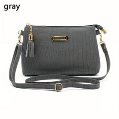 Crocodile Pattern Crossbody Bag PU Shoulder Phone Bag Women's Casual Handbag