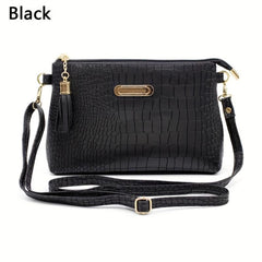 Crocodile Pattern Crossbody Bag PU Shoulder Phone Bag Women's Casual Handbag