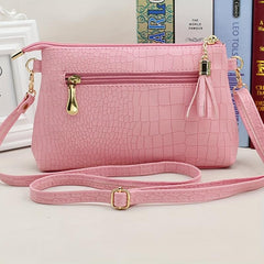 Crocodile Pattern Crossbody Bag PU Shoulder Phone Bag Women's Casual Handbag