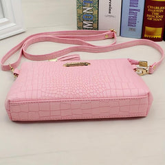 Crocodile Pattern Crossbody Bag PU Shoulder Phone Bag Women's Casual Handbag