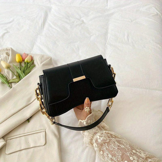 Embroidered Chain Shoulder Bag for Women