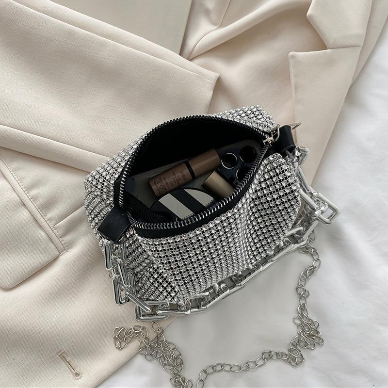 Glitter Evening Chain Crossbody Bag for Party