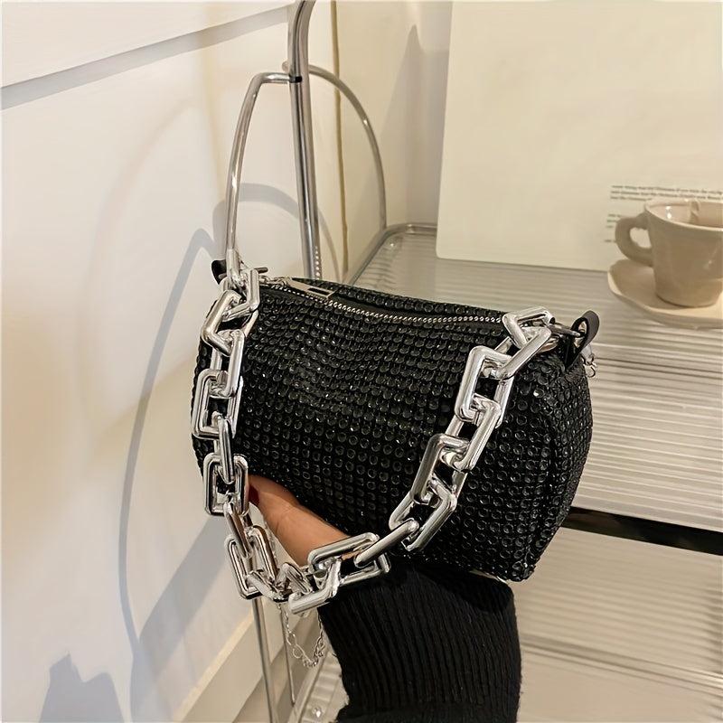 Glitter Evening Chain Crossbody Bag for Party