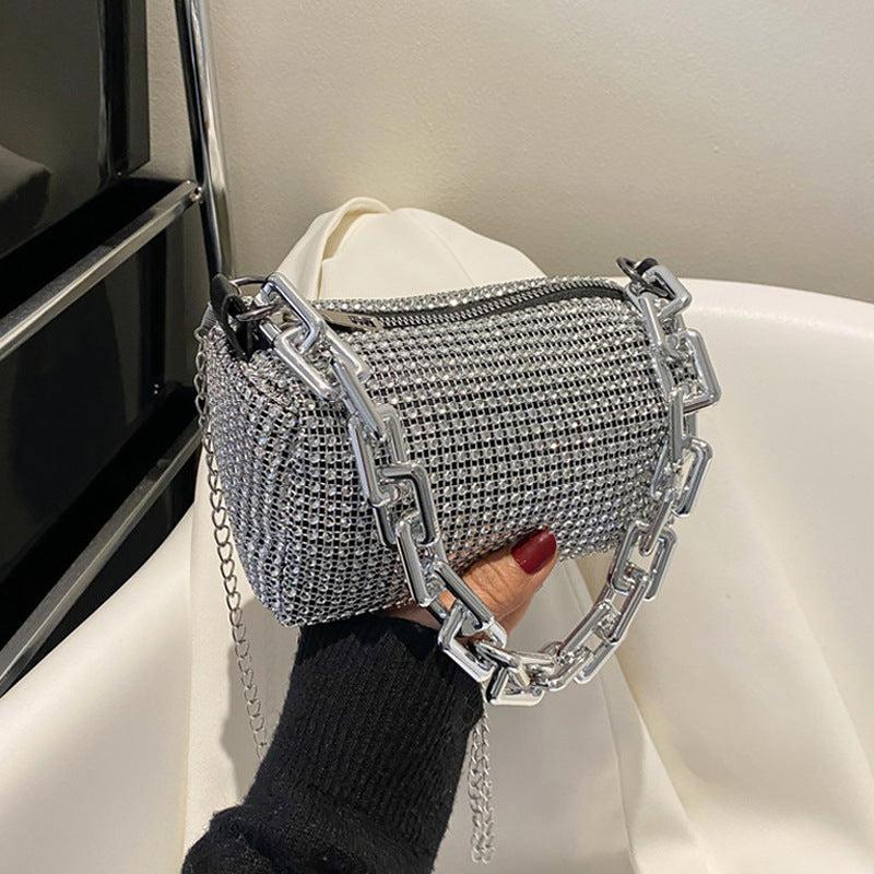 Glitter Evening Chain Crossbody Bag for Party