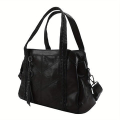 Women's PU Leather Satchel Purse with Tassel Pendant