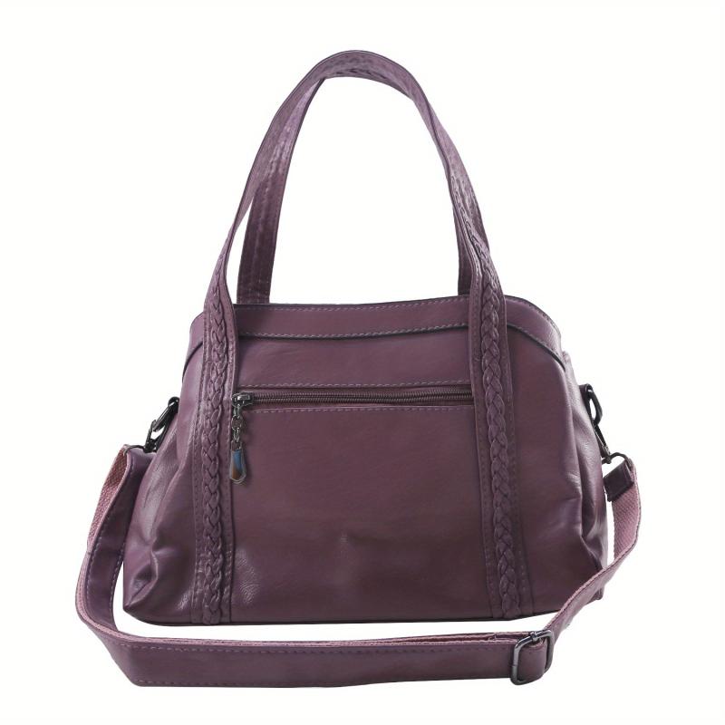 Women's PU Leather Satchel Purse with Tassel Pendant