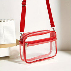 Casual Transparent Crossbody Bag PVC Shoulder Bag for Women