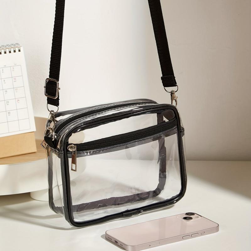 Casual Transparent Crossbody Bag PVC Shoulder Bag for Women