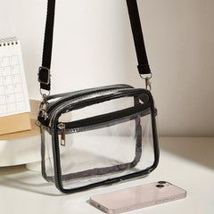 Casual Transparent Crossbody Bag PVC Shoulder Bag for Women