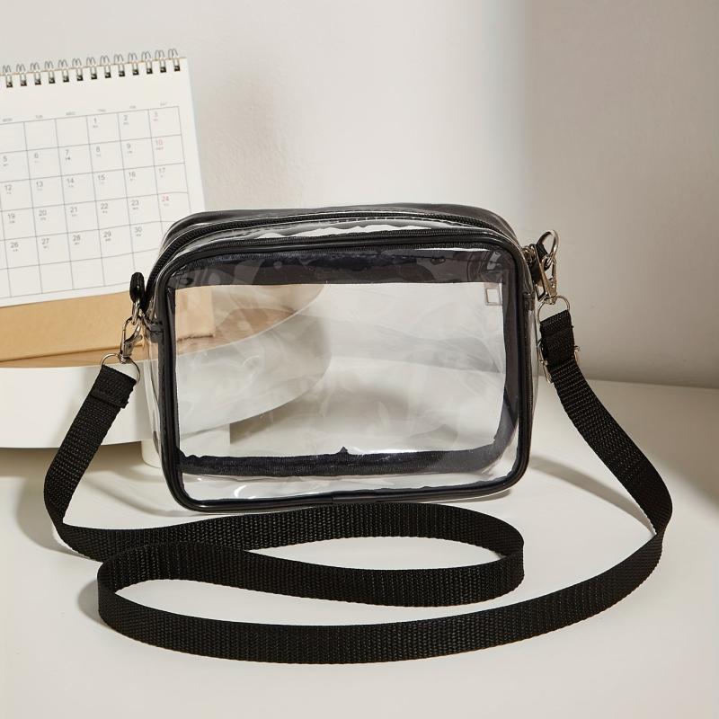 Casual Transparent Crossbody Bag PVC Shoulder Bag for Women
