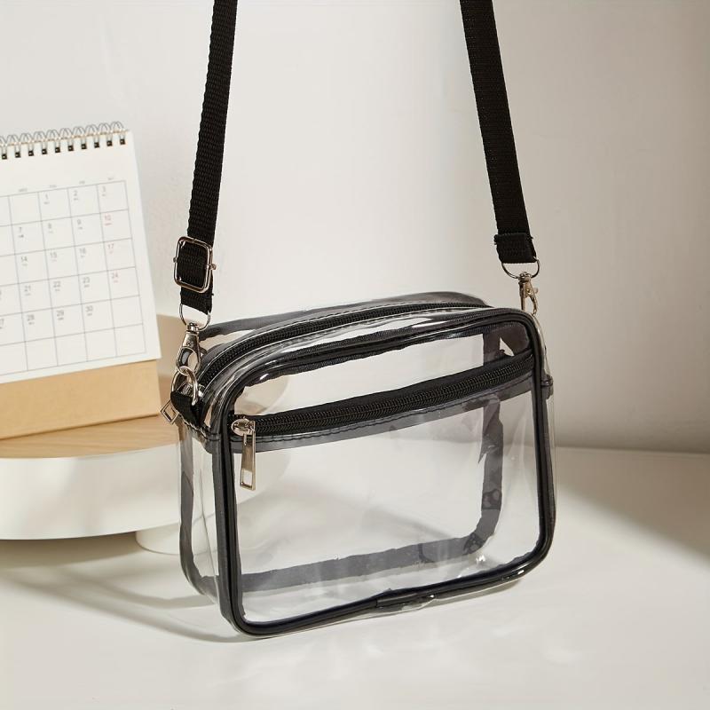 Casual Transparent Crossbody Bag PVC Shoulder Bag for Women