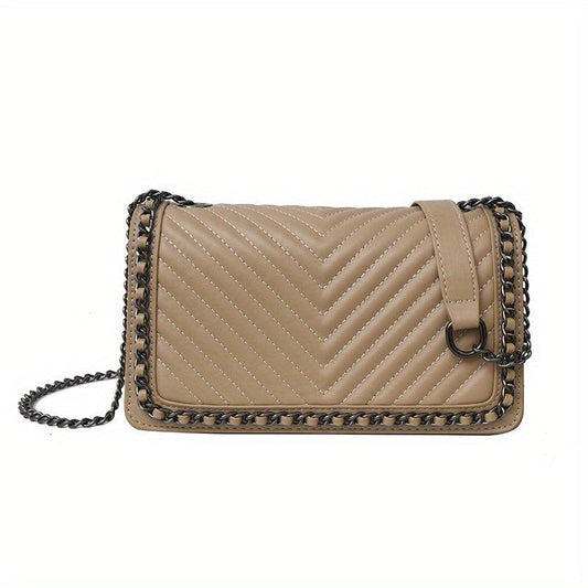 Flap Shoulder Bag Square Crossbody Quilted Satchel Bag