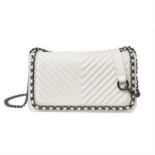 Flap Shoulder Bag Square Crossbody Quilted Satchel Bag