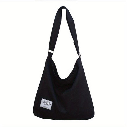 Literary Canvas Hobo Bag Large Capacity Crossbody Bag