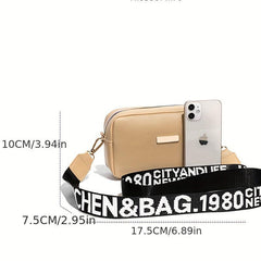 Mini Solid Crossbody Bag PU Leather Shoulder Handbag