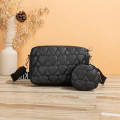 Classic Quilted Crossbody Bag PU Leather Purse Women's Shoulder Handbag