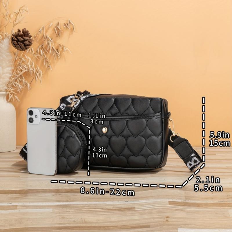 Classic Quilted Crossbody Bag PU Leather Purse Women's Shoulder Handbag