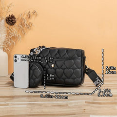 Classic Quilted Crossbody Bag PU Leather Purse Women's Shoulder Handbag