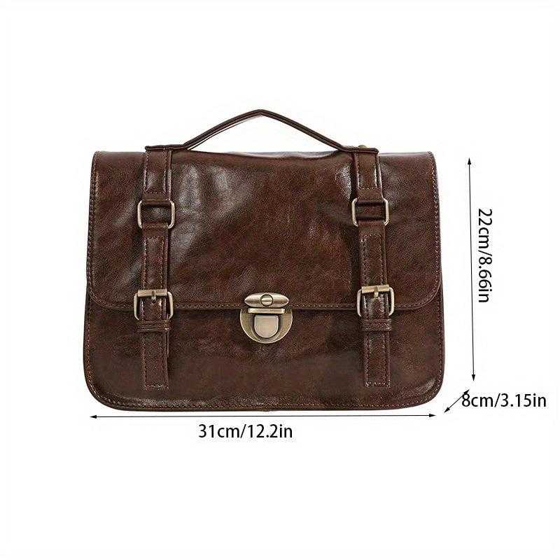 Vintage Messenger Handbag Solid Flap Satchel School Bag