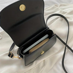 Solid Saddle Bag Minimalist Flap Shoulder Bag For Women