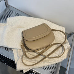 Solid Saddle Bag Minimalist Flap Shoulder Bag For Women
