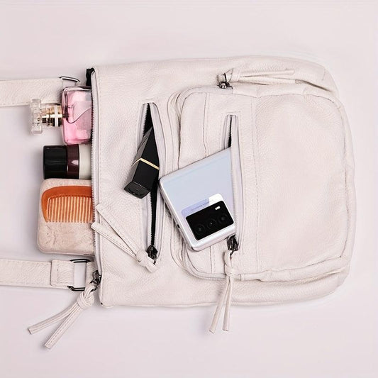 Vintage Crossbody Bag Zipper Purses Casual Shoulder Bag