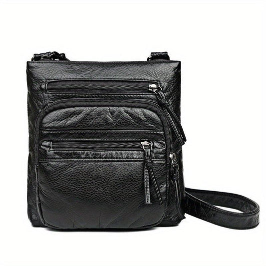 Vintage Crossbody Bag Zipper Purses Casual Shoulder Bag