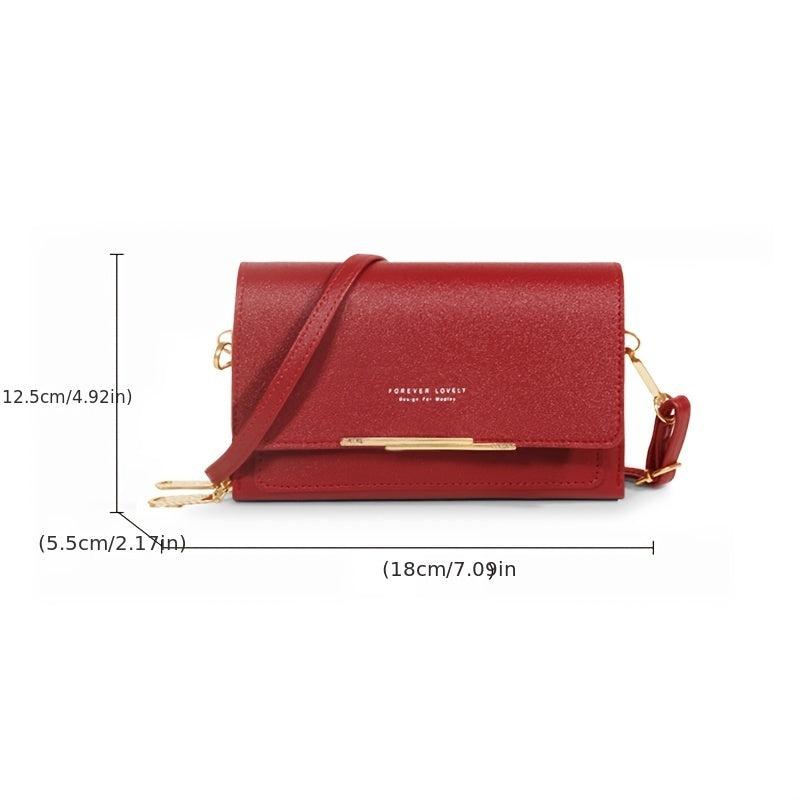 Letter Graphic Crossbody Bag Clutch Wallet Square Cell Phone Purse