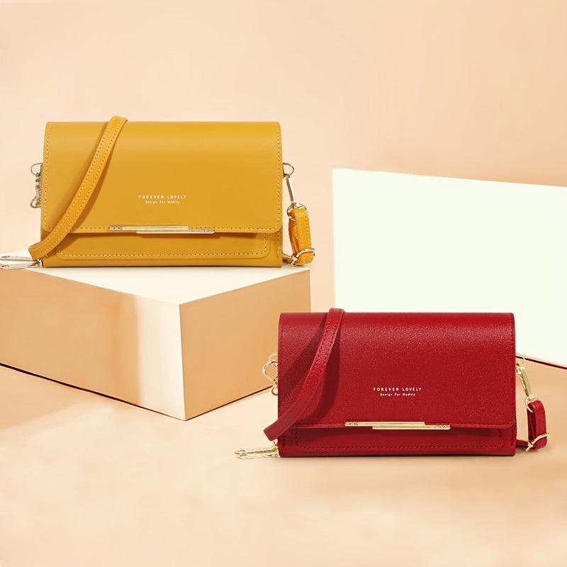 Letter Graphic Crossbody Bag Clutch Wallet Square Cell Phone Purse