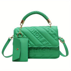Embossed Crossbody Bag PU Leather Shoulder Bag Women's Handbag & Purse