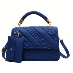 Embossed Crossbody Bag PU Leather Shoulder Bag Women's Handbag & Purse