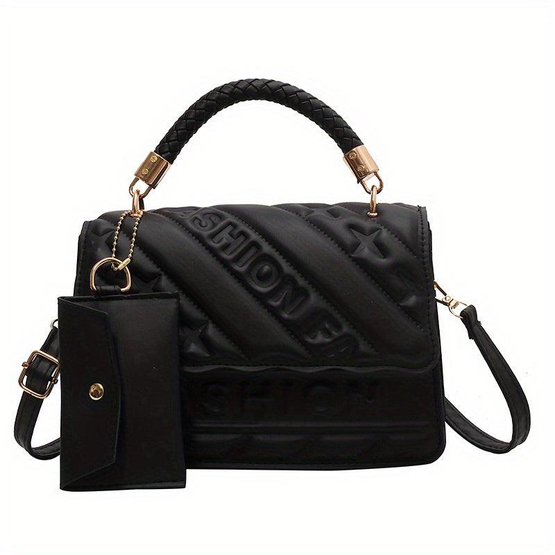Embossed Crossbody Bag PU Leather Shoulder Bag Women's Handbag & Purse