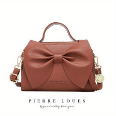 Solid Bowknot Crossbody Satchel Bag