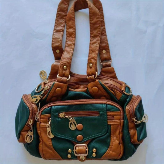 Large Capacity Crossbody Bag PU Leather Shoulder Handbag