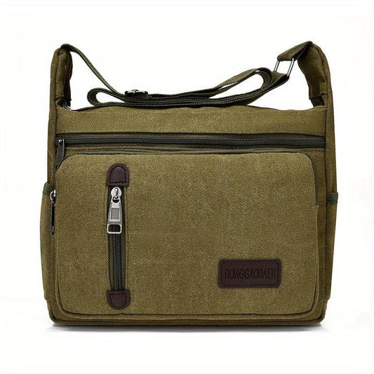 Functional Canvas Crossbody Bag Military Travel Hiking Shoulder Bag