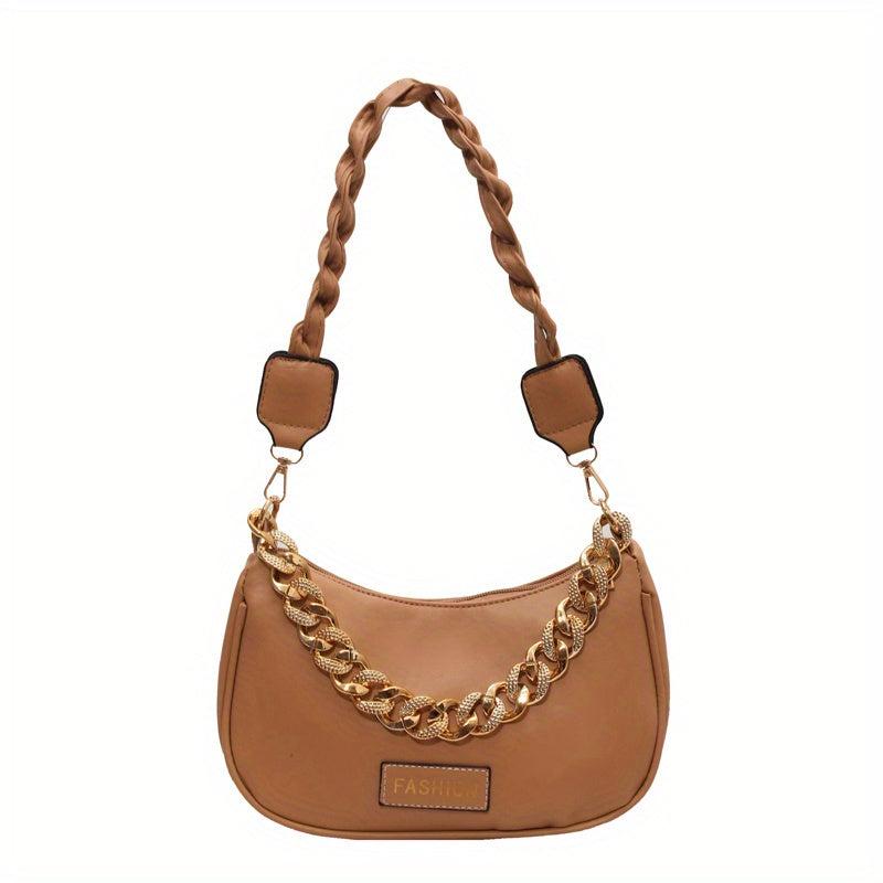 Underarm Crescent Bag Stylish PU Leather Shoulder Bag