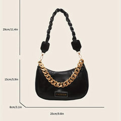 Underarm Crescent Bag Stylish PU Leather Shoulder Bag