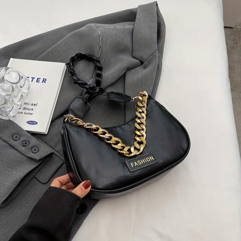 Underarm Crescent Bag Stylish PU Leather Shoulder Bag