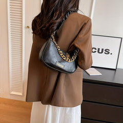 Underarm Crescent Bag Stylish PU Leather Shoulder Bag