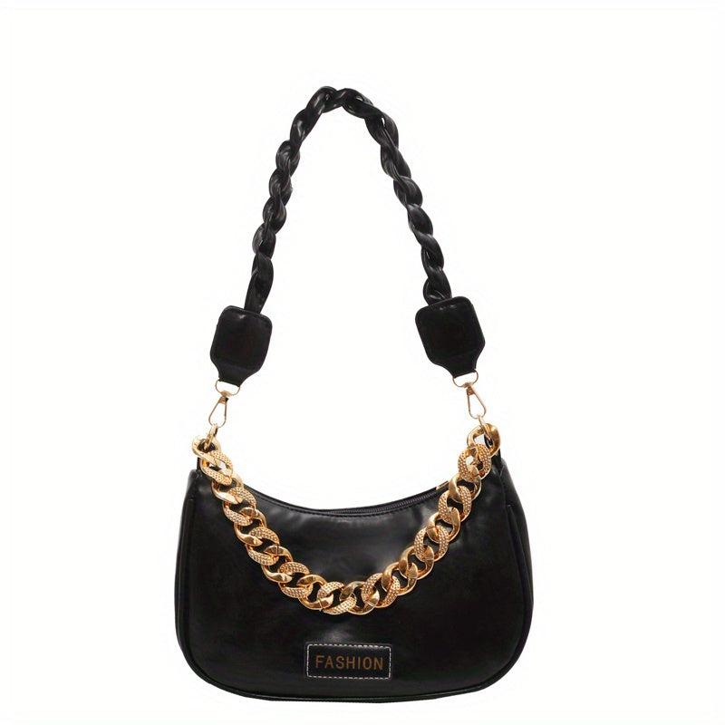 Underarm Crescent Bag Stylish PU Leather Shoulder Bag