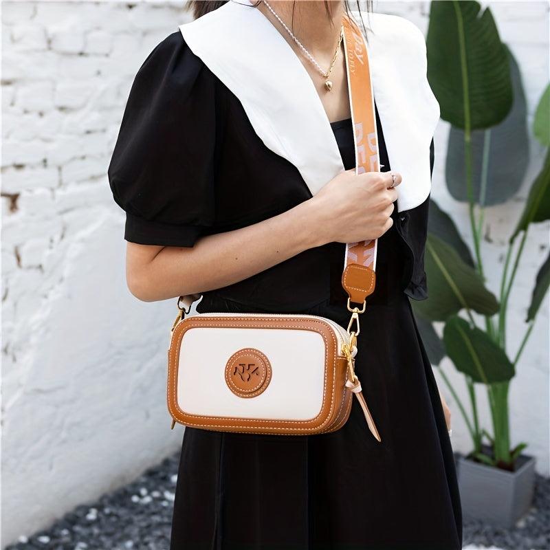 Cube Crossbody Bag PU Leather Textured Bag Purse Versatile Shoulder Bag